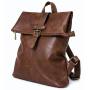 - PAOLO BAGS Plecak Damski Vintage Eko Skóra Brązowy Czekoladowy Miejski A4
