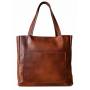 - BRĄZOWA TOREBKA SKÓRA NATURALNA SHOPPER BAG