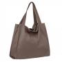 -35% cappuccino skórzana torebka taupe shopper A4 miękka skóra naturalna