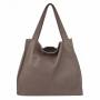 -35% cappuccino skórzana torebka taupe shopper A4 miękka skóra naturalna