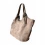 - Taupe zamszowa torebka fango shopper XL cappuccino ZAMSZ A4 Vera Pelle
