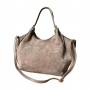 - Taupe zamszowa torebka fango shopper XL cappuccino ZAMSZ A4 Vera Pelle