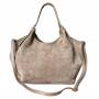 - Taupe zamszowa torebka fango shopper XL cappuccino ZAMSZ A4 Vera Pelle