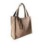 - Taupe zamszowa torebka shopper cappuccino ZAMSZ NATURALNY Vera Pelle
