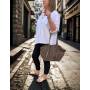 - Cappuccino fango zamszowa torebka shopper ZAMSZ NATURALNY Vera Pelle