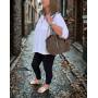 - Cappuccino fango zamszowa torebka shopper ZAMSZ NATURALNY Vera Pelle