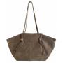 - Cappuccino fango zamszowa torebka shopper ZAMSZ NATURALNY Vera Pelle