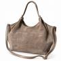- Taupe zamszowa torebka fango shopper XL cappuccino ZAMSZ A4 Vera Pelle