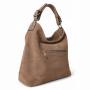 - Cappuccino torebka shopper ZAMSZ NATURALNY + SKÓRA NATURALNA Vera Pelle