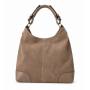 - Cappuccino torebka shopper ZAMSZ NATURALNY + SKÓRA NATURALNA Vera Pelle