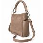 - Cappuccino torebka shopper taupe ZAMSZ NATURALNY + SKÓRA NATURALNA Vera Pelle
