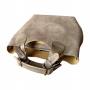 - Cappuccino zamszowa torebka shopper taupe ZAMSZ NATURALNY Vera Pelle