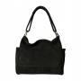 - Czarna zamszowa torebka shopper czarny ZAMSZ NATURALNY Vera Pelle