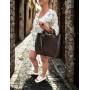 - Czarna zamszowa torebka shopper ZAMSZ NATURALNY Vera Pelle