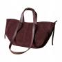 - Bordowa zamszowa torebka shopper burgund ZAMSZ NATURALNY Vera Pelle