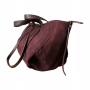 - Bordowa zamszowa torebka shopper burgund ZAMSZ NATURALNY Vera Pelle