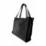 - Czarna zamszowa torebka shopper ZAMSZ NATURALNY Vera Pelle