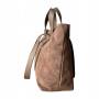 - Cappuccino torebka zamszowa shopper taupe ZAMSZ NATURALNY Vera Pelle