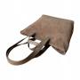 - Cappuccino torebka zamszowa shopper taupe ZAMSZ NATURALNY Vera Pelle