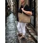 - Cappuccino torebka zamszowa shopper taupe ZAMSZ NATURALNY Vera Pelle