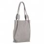 SZARA TOREBKA SKÓRZANA worek shopper bag SKÓRA NATURALNA