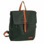Flora&Co zielony / camel skórzany plecak modna torba A4